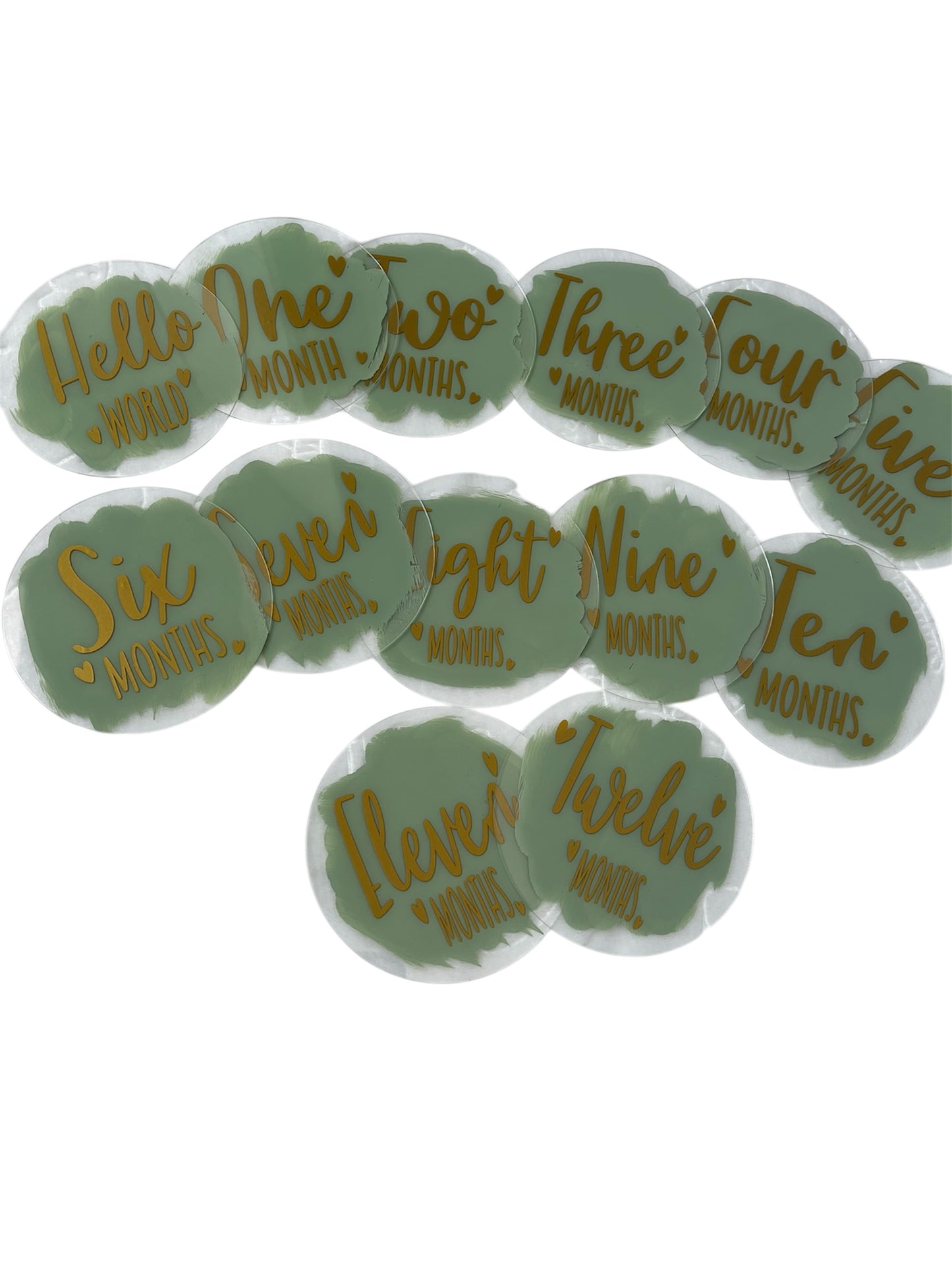 Green and Gold Newborn Monthly Milstones