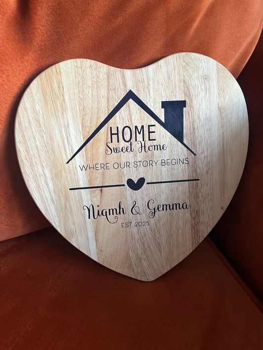 Personalised New Home Wooden Board